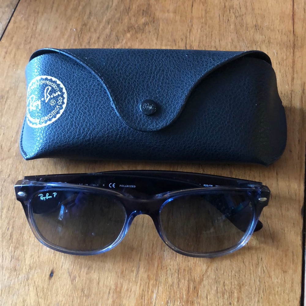 Polarized ray-bans. New wayfarer. Ombré blue.